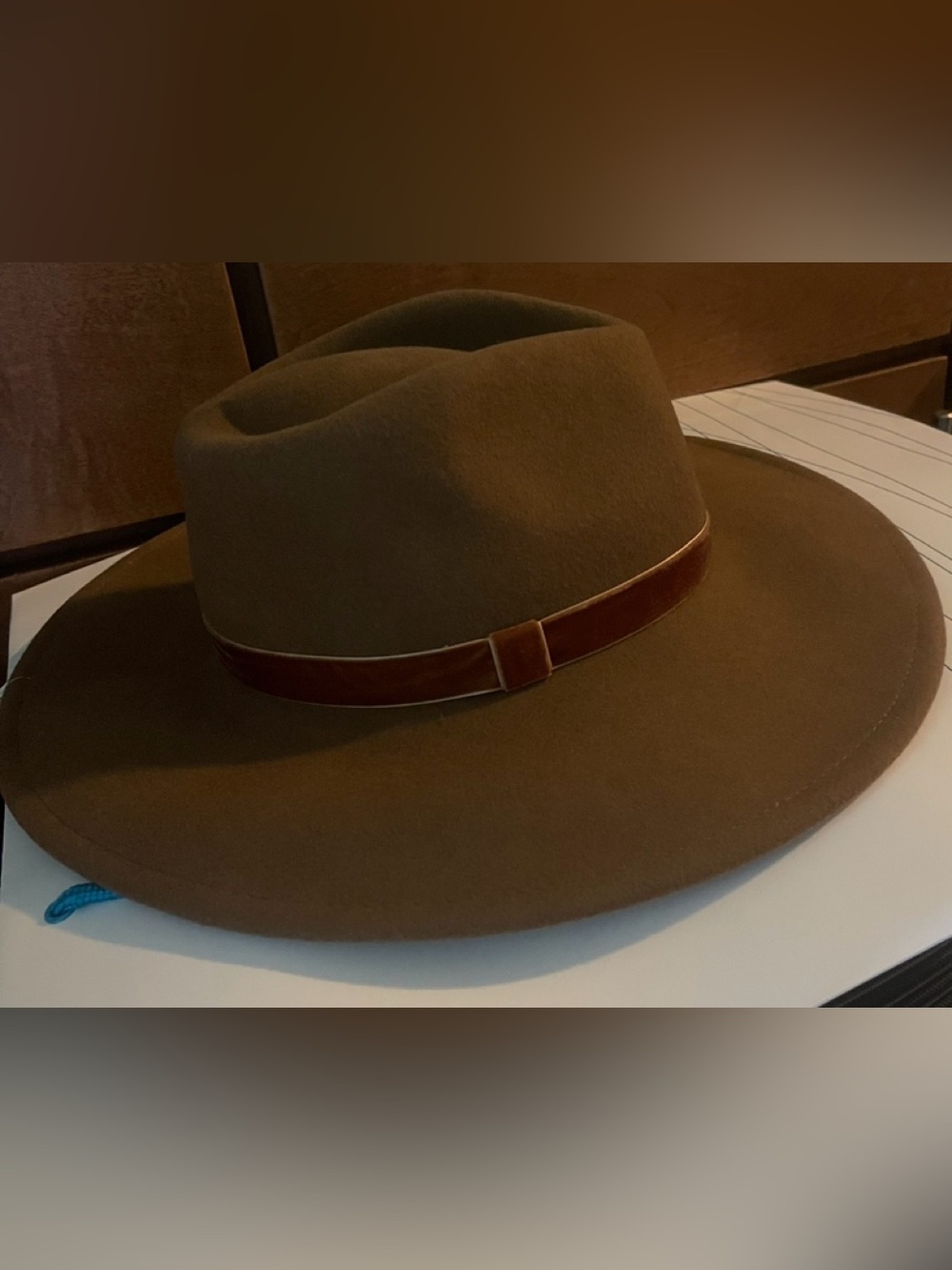 Classic Brown Wide Fedora Hat with Band - Unisex